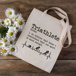 Heartbeat Triathlon Dictionary Tote Bag