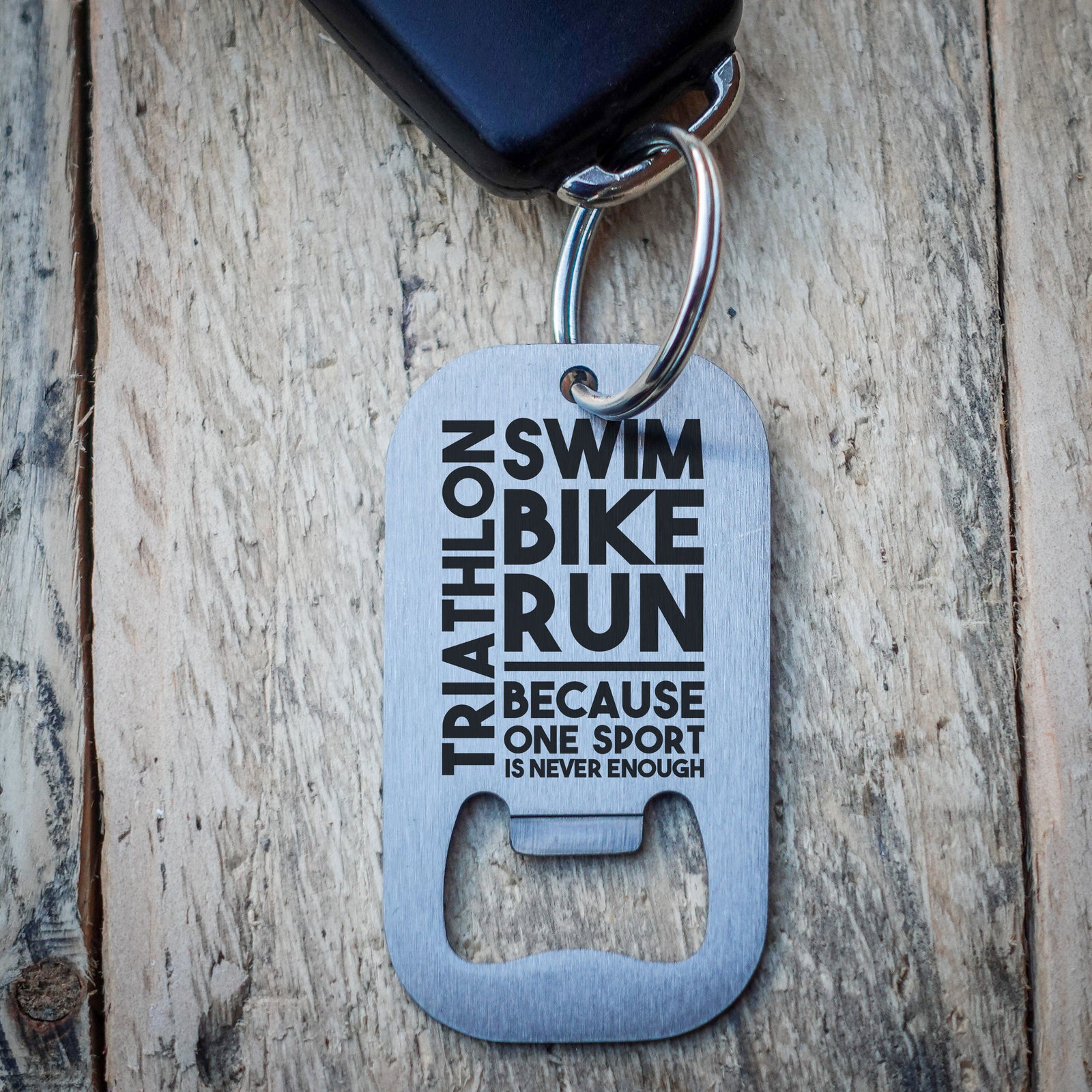 Triathlon Swim Bike Run Bottle Opener