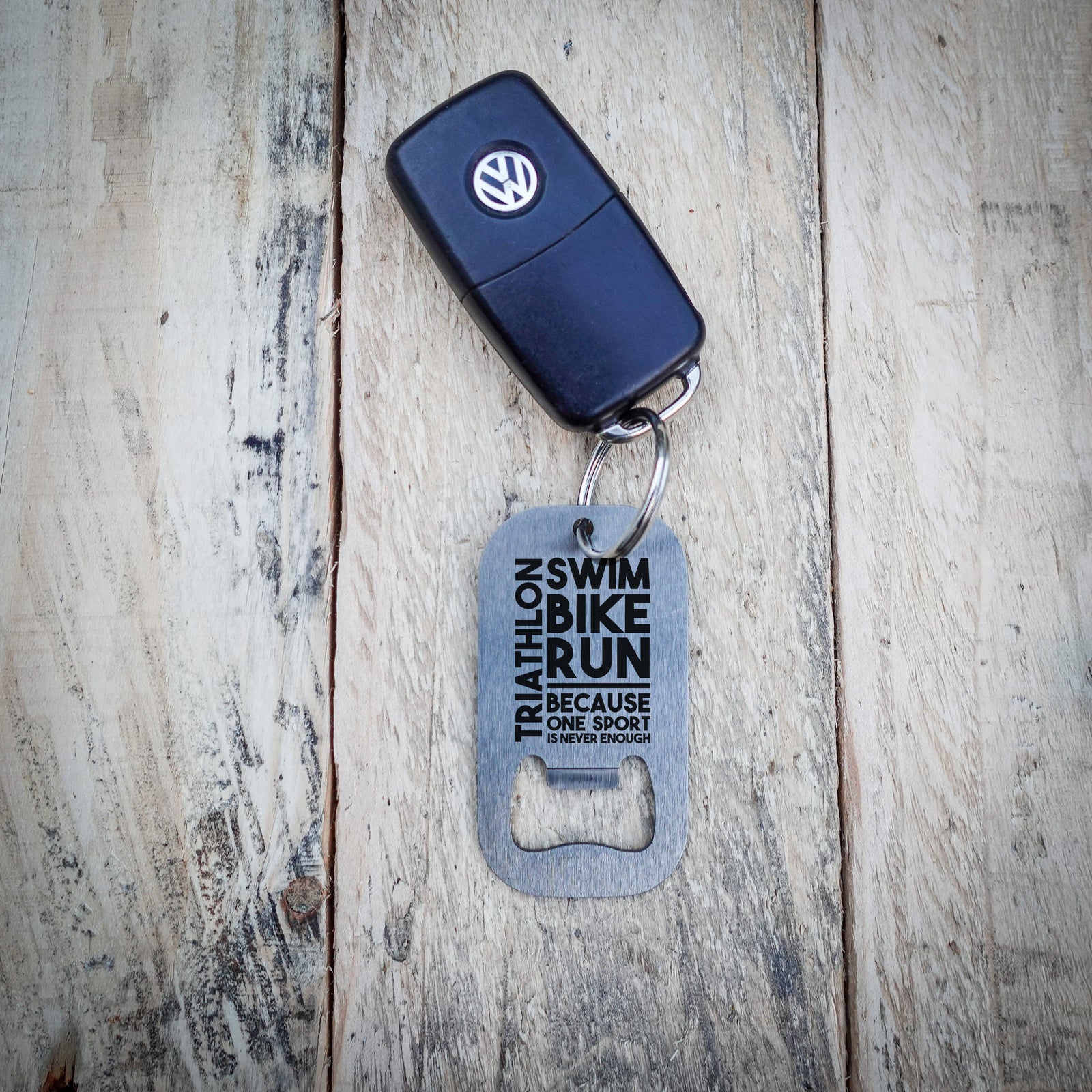 Triathlon Swim Bike Run Bottle Opener