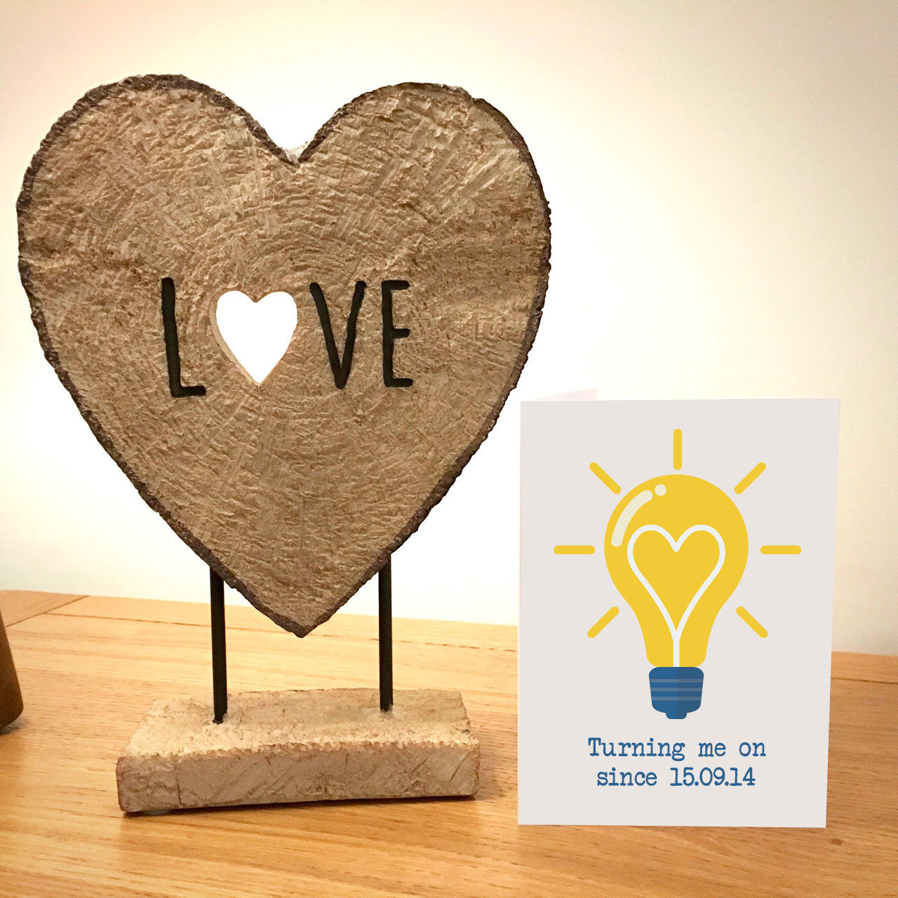 Turning Me On Since.... Lightbulb Anniversary Card
