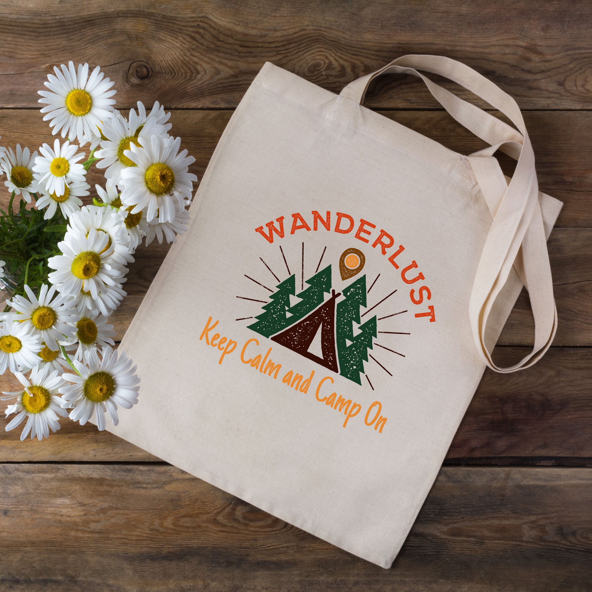 Wanderlust Camping Tote Bag