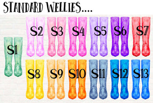 Personalised Watercolour Wellies Family Print - Customisable Wall Art for Your Home