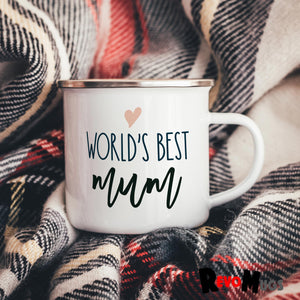 World's Best Mum Enamel Camper Mug