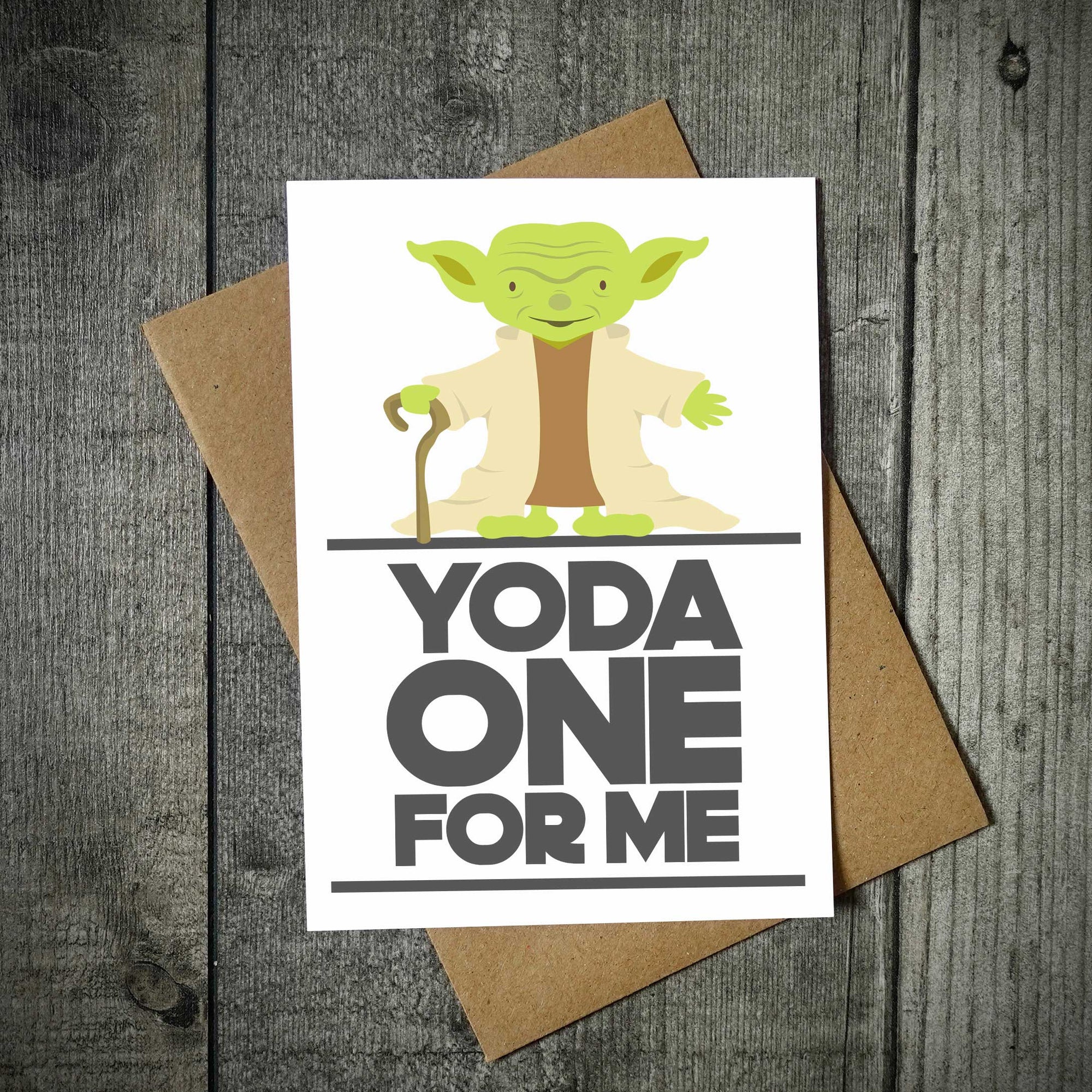 Yoda One For Me Valentine's Card
