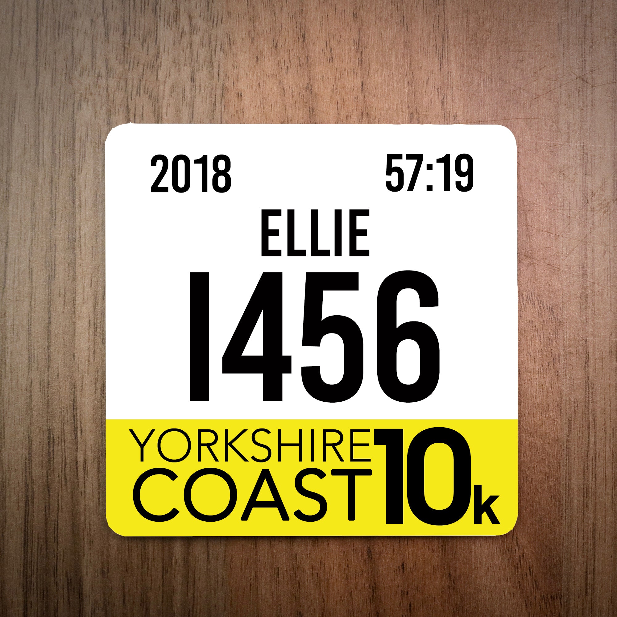 Yorkshire Coast 10K Race Bib Coaster 2018