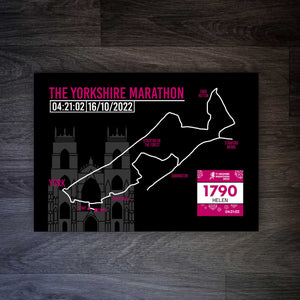 Yorkshire Marathon Personalised Marathon Race Print 2022