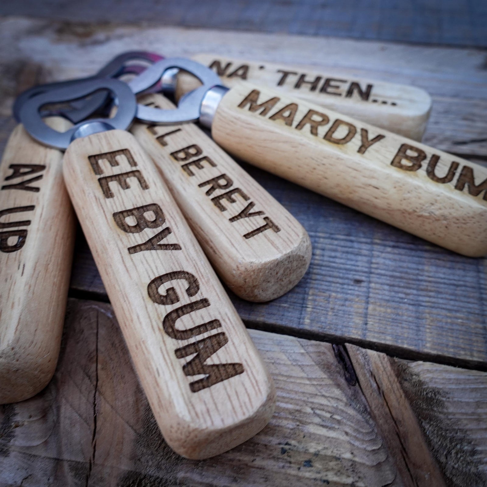 Yorkshire Sayings Engraved Wooden Bottle Opener