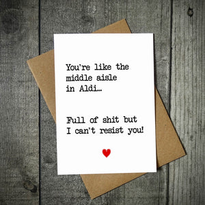 Funny Middle Aisle Aldi/Lidl Valentine's Card