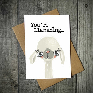 You're Llamazing Llama Valentine's Card