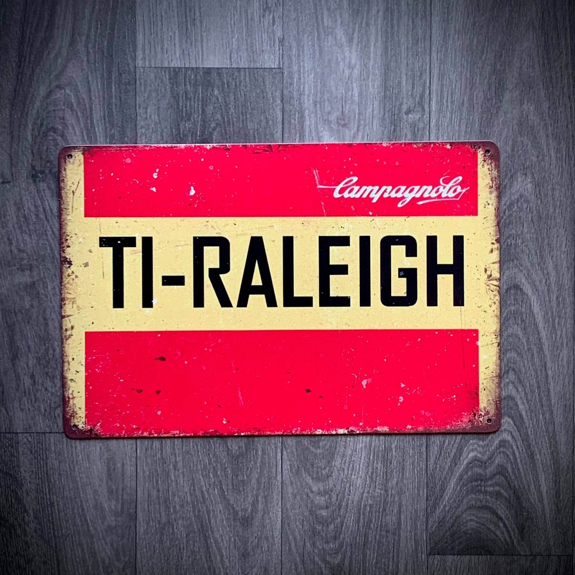 Raleigh Ti Retro Cycling Sign