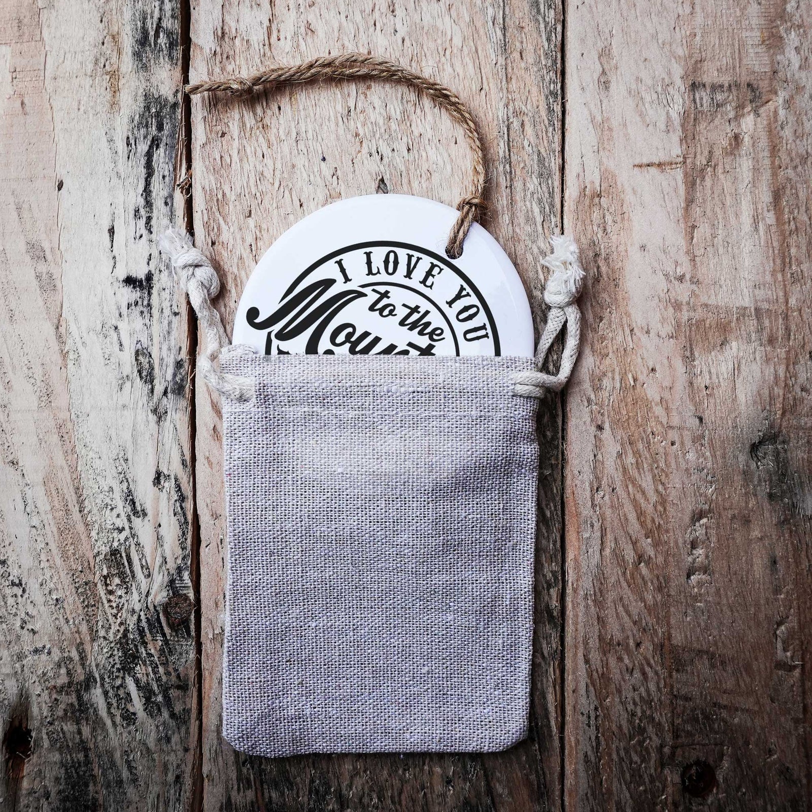 I Love You To The Mountains And Back Red Heart Hanging Ornament