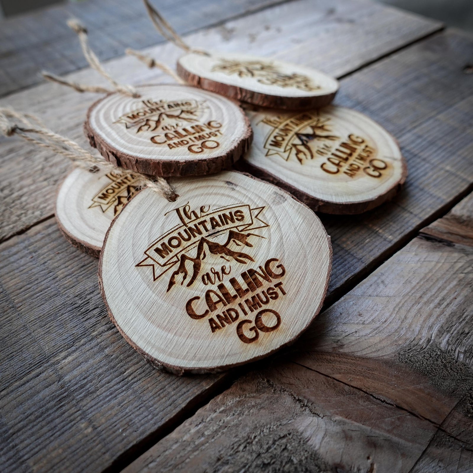 The Mountains Are Calling Forest Hand Tied Slice