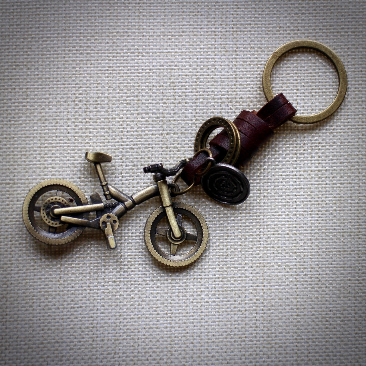 Antique Bronze Mountain Bike Keyring