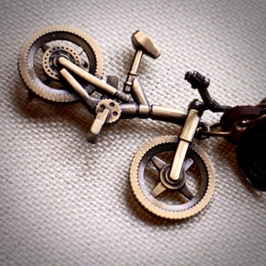 Antique Bronze Mountain Bike Keyring