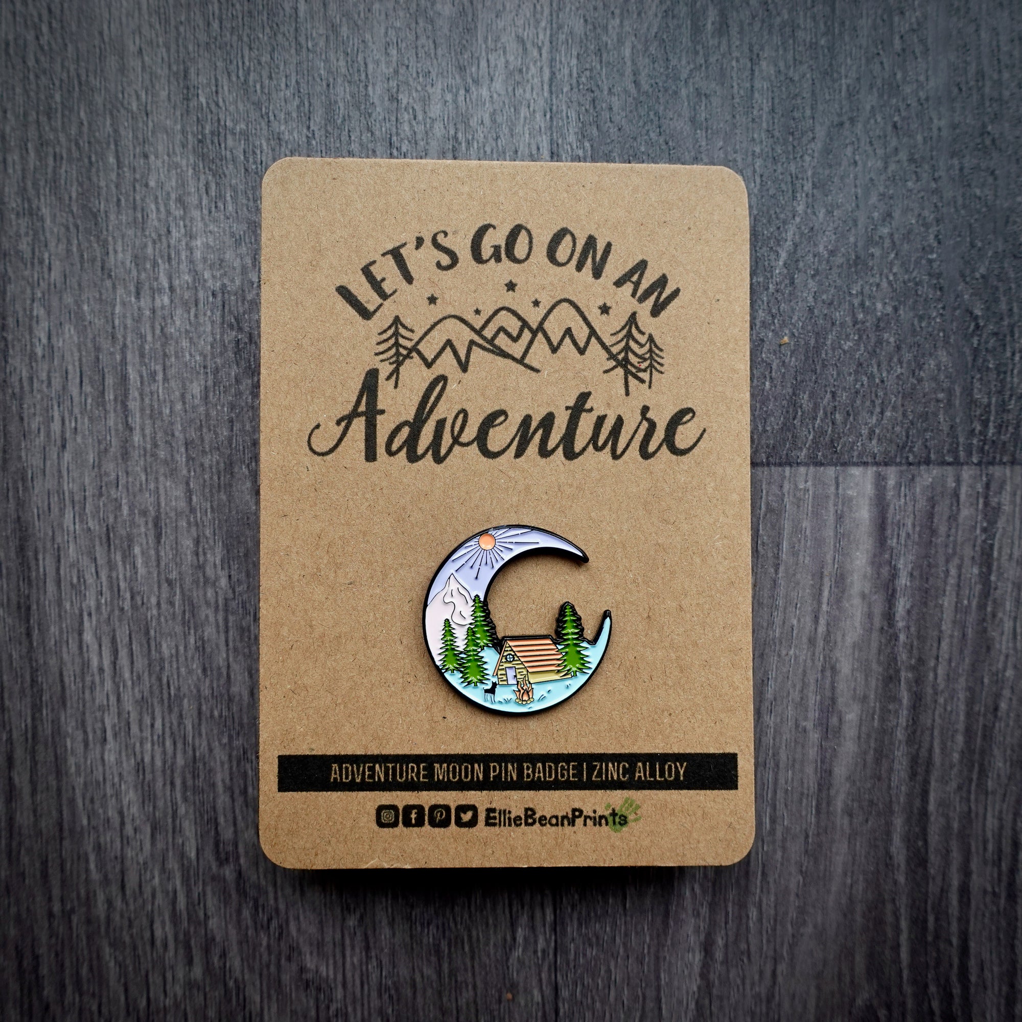 Adventure Moon Enamel Pin Badge