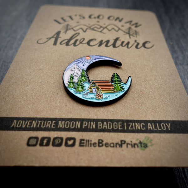 Adventure Moon Enamel Pin Badge - EllieBeanPrints