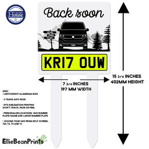 Personalised Camper Van Pitch Sign - Mountains